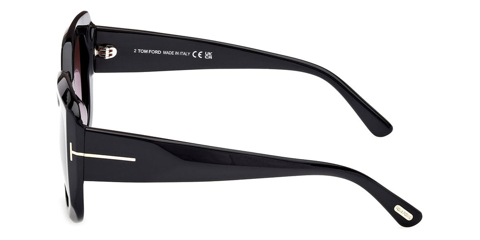Tom Ford® FT1220 FT1220 01B 52 - Shiny Black / Gradient Smoke Sunglasses