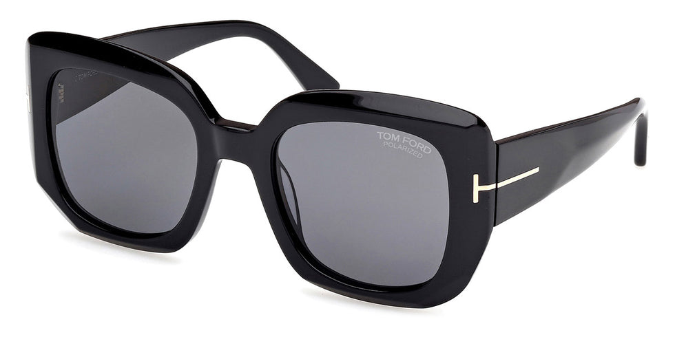 Tom Ford® FT1220 FT1220 01D 52 - Shiny Black / Smoke Polarized Sunglasses