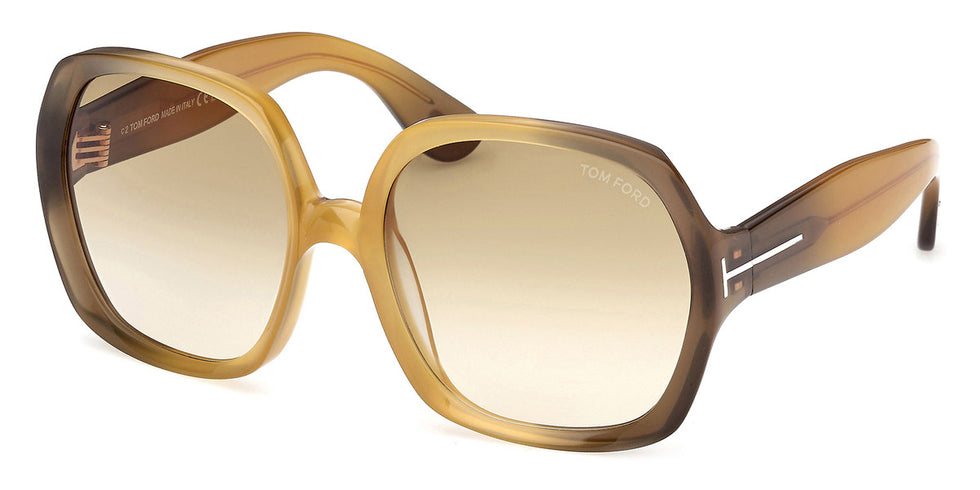 Tom Ford® FT1221 FT1221 41F 60 - Yellow / Gradient / Gradient Brown Sunglasses