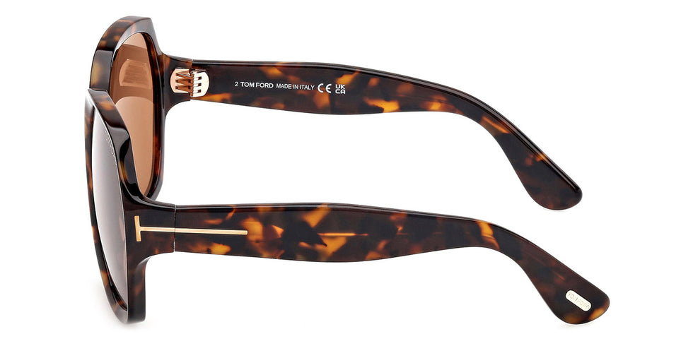 Tom Ford® FT1221 FT1221 52E 60 - Dark Havana / Brown Sunglasses