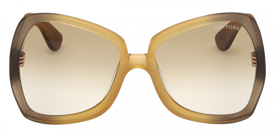 Tom Ford® JERRY FT1222 FT1222 41F 60 - Yellow / Gradient / Gradient Brown Sunglasses