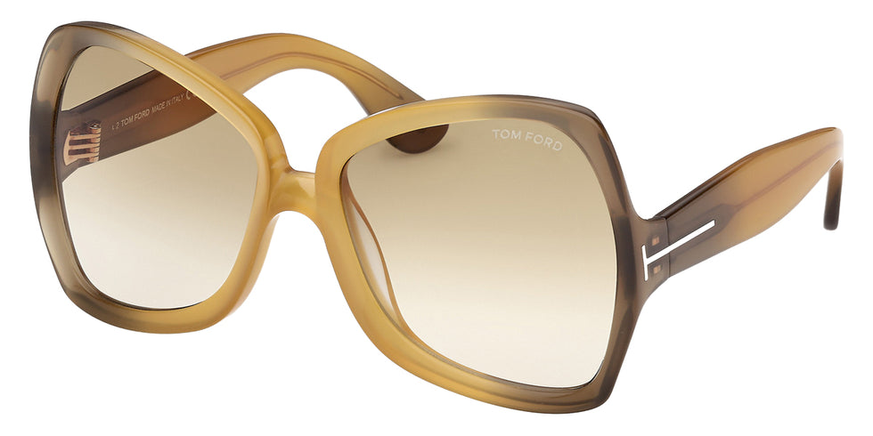 Tom Ford® JERRY FT1222 FT1222 41F 60 - Yellow / Gradient / Gradient Brown Sunglasses
