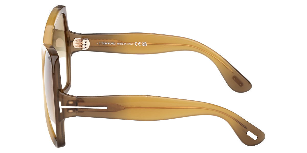Tom Ford® JERRY FT1222 FT1222 41F 60 - Yellow / Gradient / Gradient Brown Sunglasses