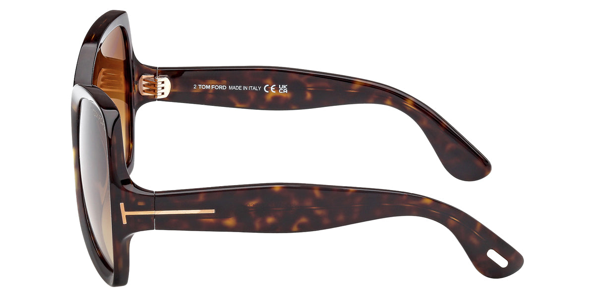 Tom Ford® JERRY FT1222 FT1222 52F 60 - Dark Havana / Gradient Brown Sunglasses