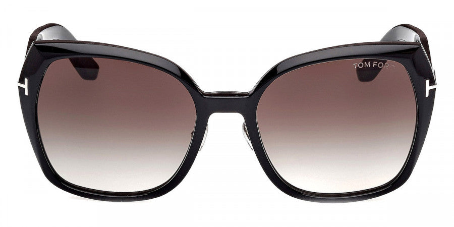 Tom Ford® Plum FT1223 FT1223 01B 58 - Shiny Black / Gradient Smoke Sunglasses