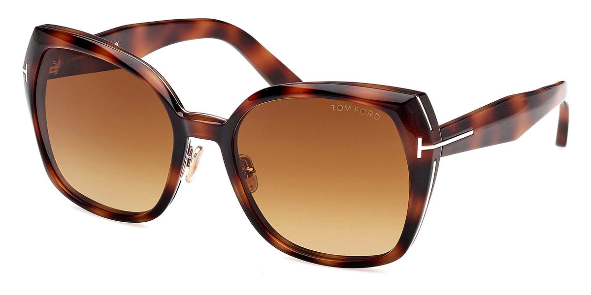 Tom Ford® Plum FT1223 FT1223 53F 58 - Blonde Havana / Gradient Brown Sunglasses