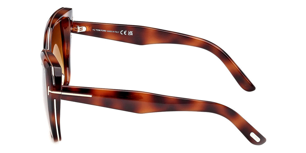 Tom Ford® Plum FT1223 FT1223 53F 58 - Blonde Havana / Gradient Brown Sunglasses