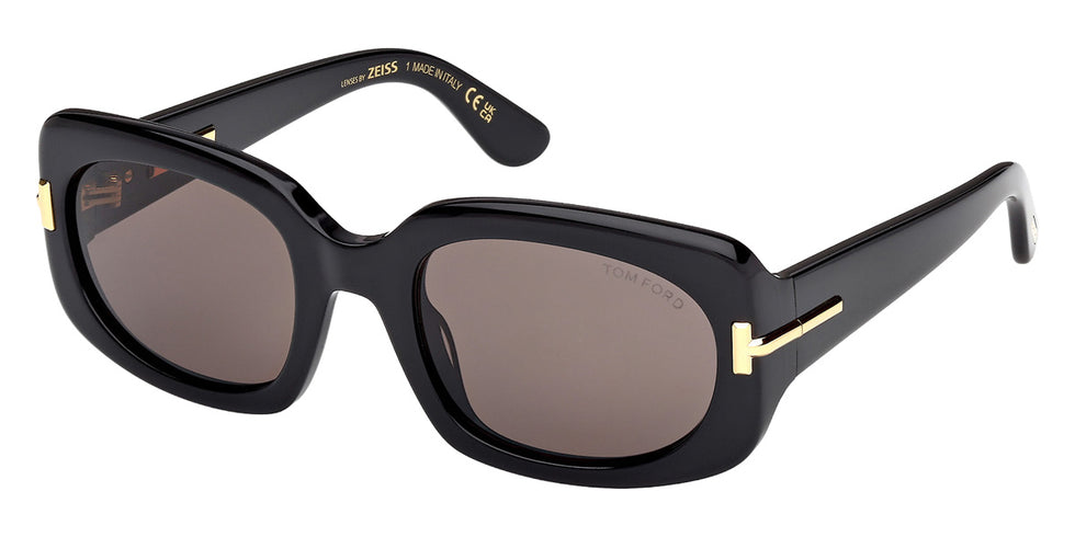 Tom Ford® FT1253 Sunglasses FT1253 01A 54 - 01A - Shiny Black/Shiny Black
