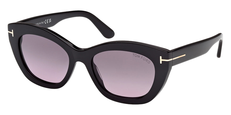 Tom Ford® FT1285 Sunglasses - Shiny Black/Gradient Smoke