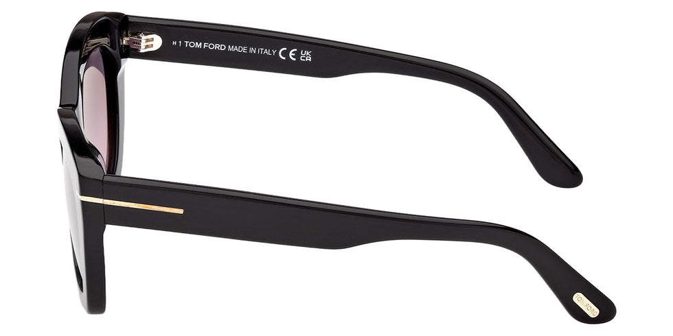 Tom Ford® FT1285 Sunglasses - Shiny Black/Gradient Smoke