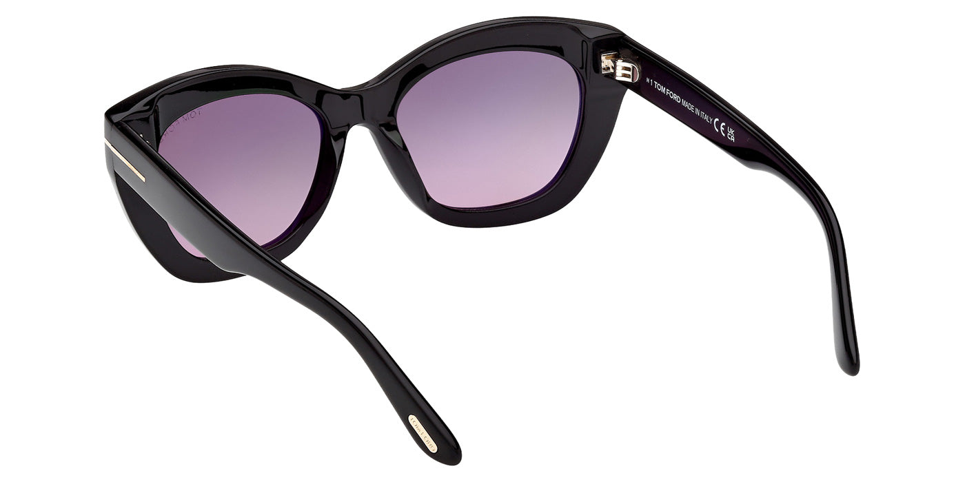 Tom Ford® FT1285 Sunglasses - Shiny Black/Gradient Smoke