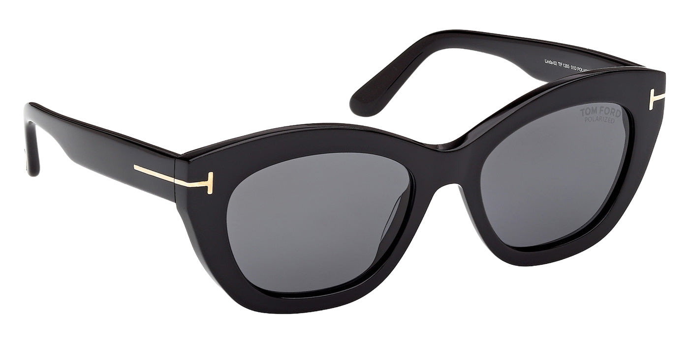 Tom Ford® FT1285 Sunglasses - Shiny Black/Smoke Polarized