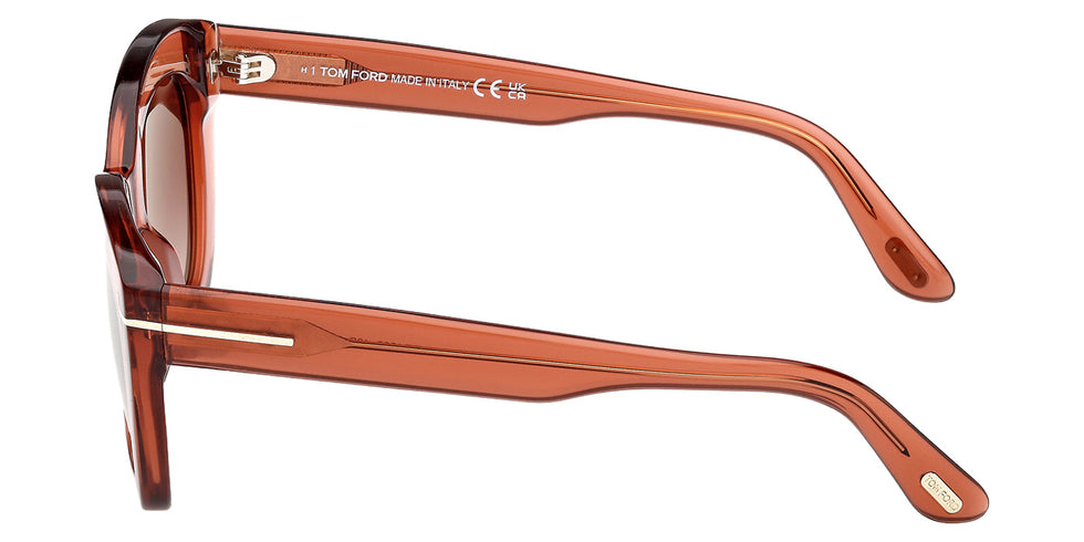 Tom Ford® FT1285 Sunglasses - Shiny Dark Orange/Gradient Brown