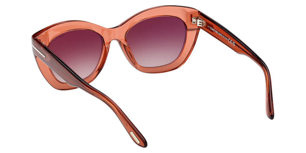 Tom Ford® FT1285 Sunglasses - Shiny Dark Orange/Gradient Brown