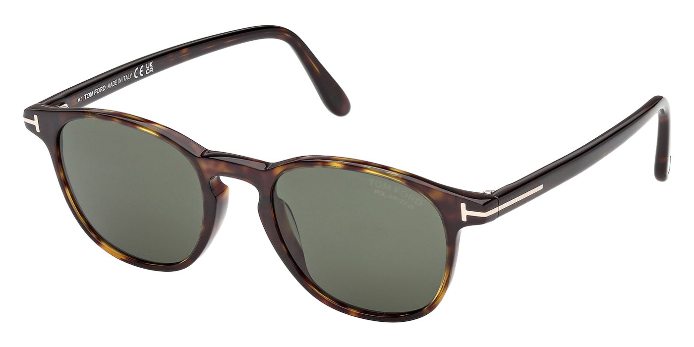 Tom Ford® FT1302 Sunglasses - Dark Havana/Green Polarized