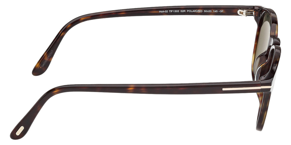 Tom Ford® FT1302 Sunglasses - Dark Havana/Green Polarized