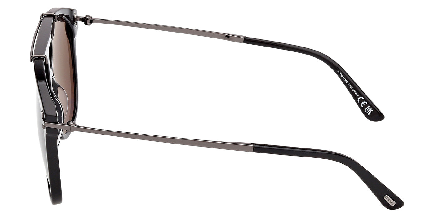 Tom Ford® FT1306 Sunglasses - Shiny Black/Smoke