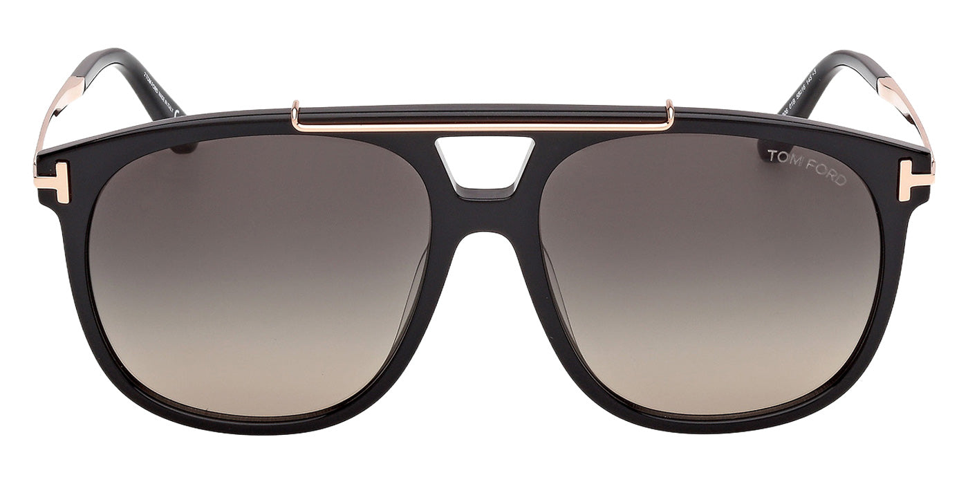 Tom Ford® FT1306 Sunglasses - Shiny Black/Gradient Smoke