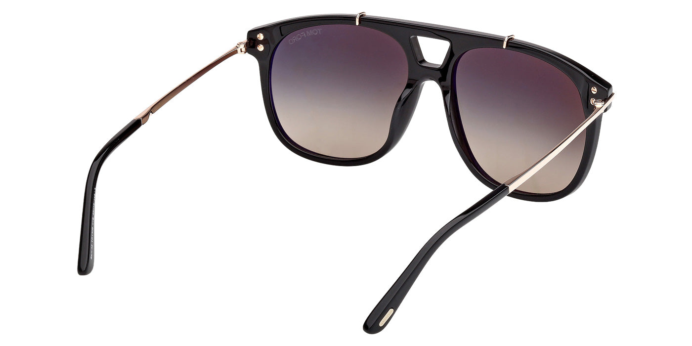 Tom Ford® FT1306 Sunglasses - Shiny Black/Gradient Smoke