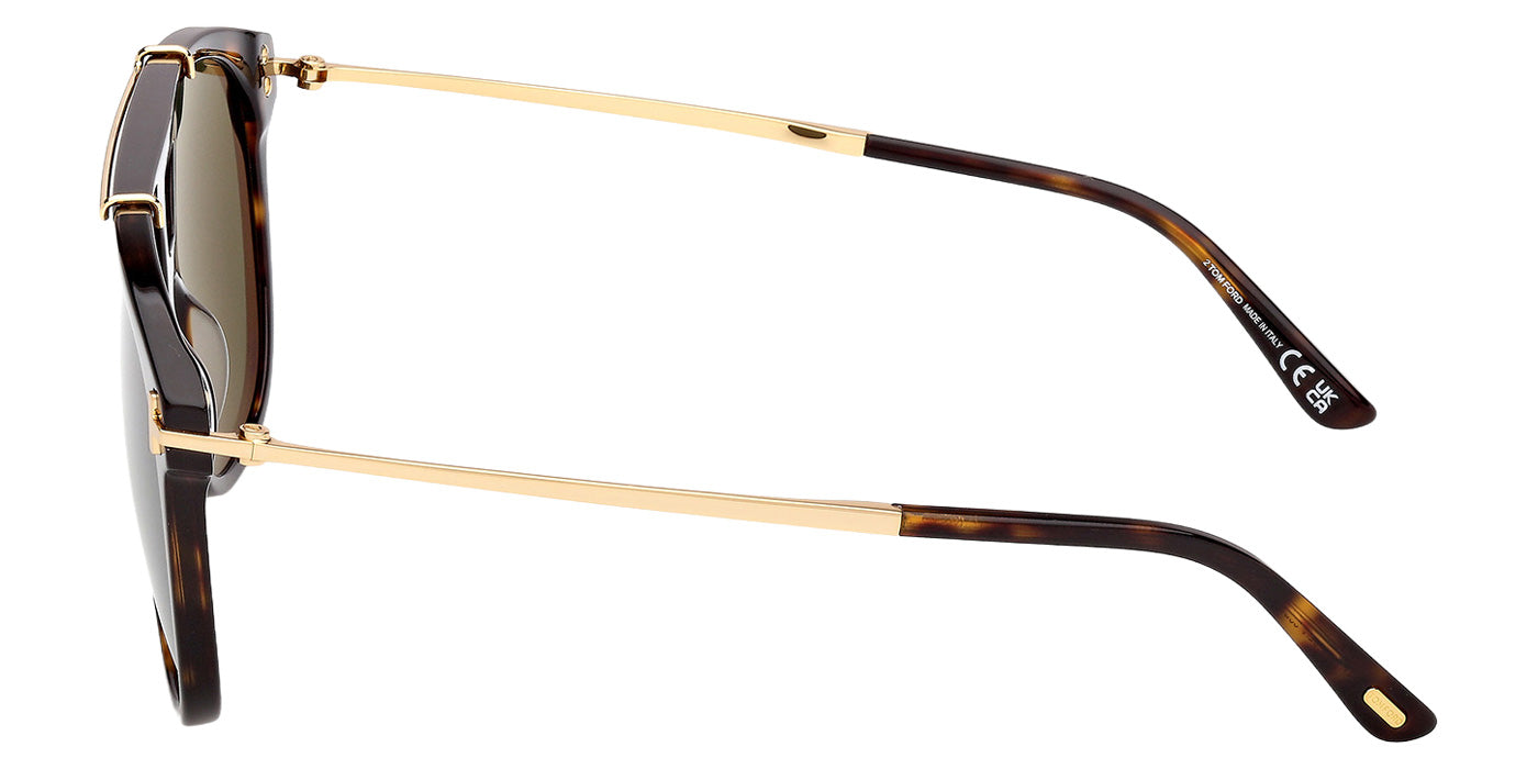 Tom Ford® FT1306 Sunglasses - Dark Havana/Green
