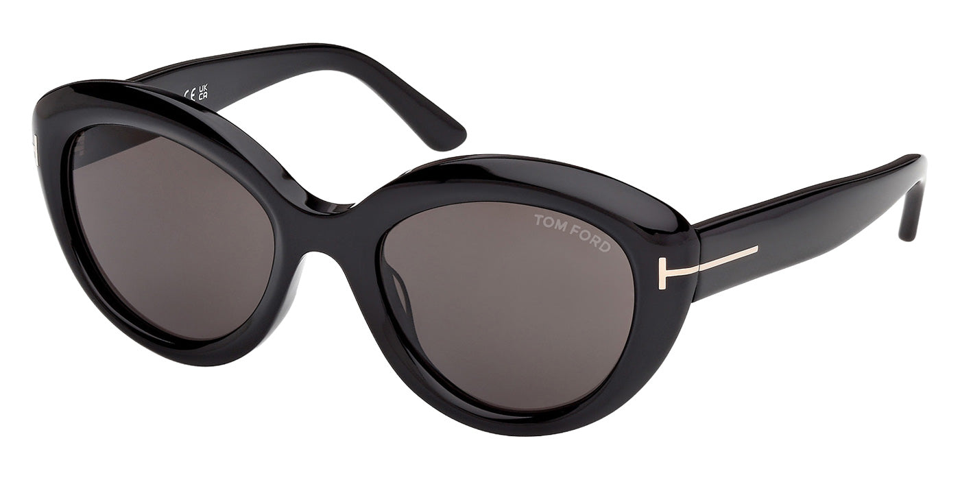 Tom Ford® FT1316 Sunglasses - Shiny Black/Smoke