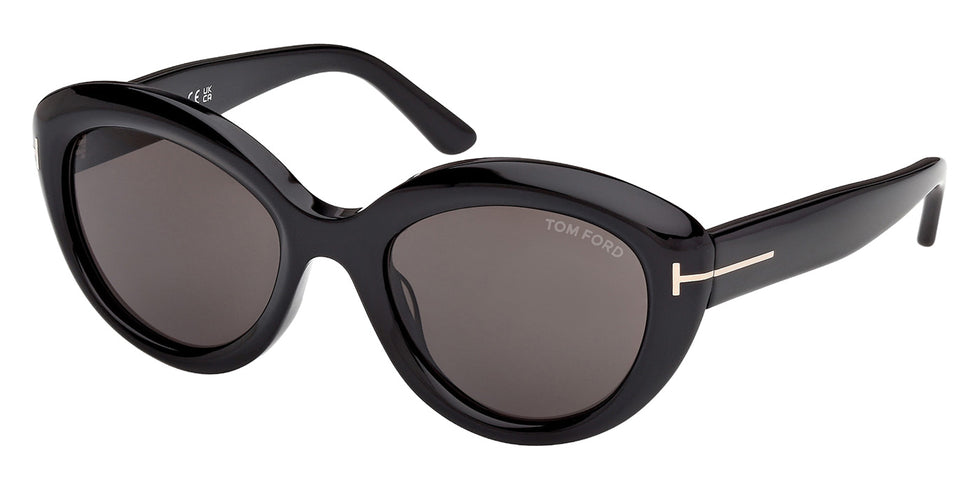 Tom Ford® FT1316 Sunglasses - Shiny Black/Smoke