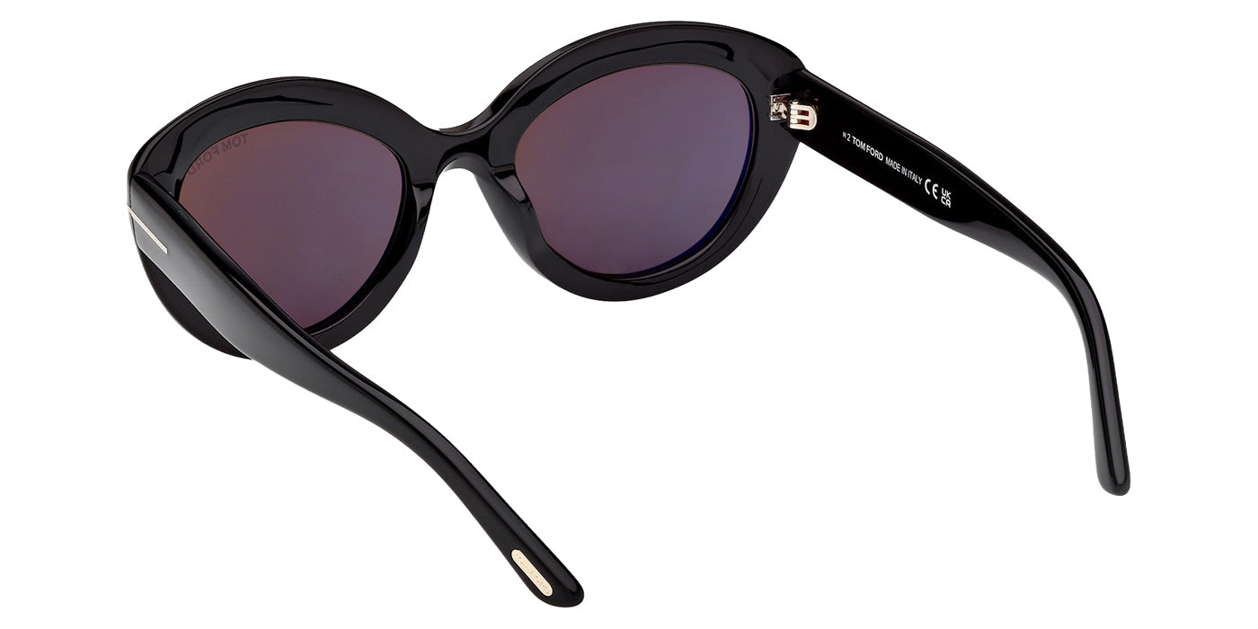 Tom Ford® FT1316 Sunglasses - Shiny Black/Smoke