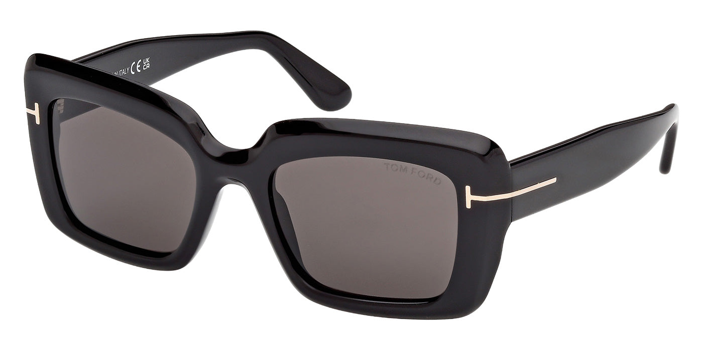Tom Ford® FT1318 Sunglasses - Shiny Black/Smoke