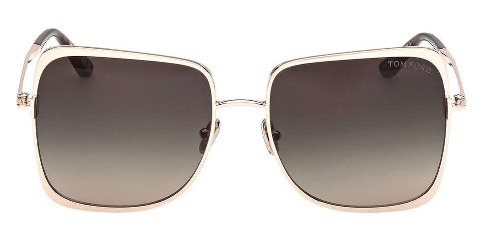 Tom Ford® FT1319 Sunglasses - Shiny Rose Gold/Gradient Smoke