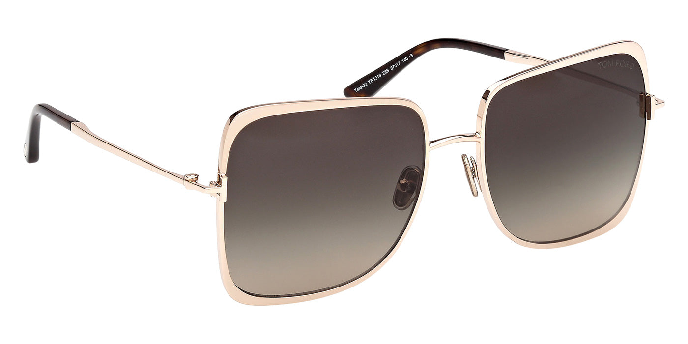 Tom Ford® FT1319 Sunglasses - Shiny Rose Gold/Gradient Smoke