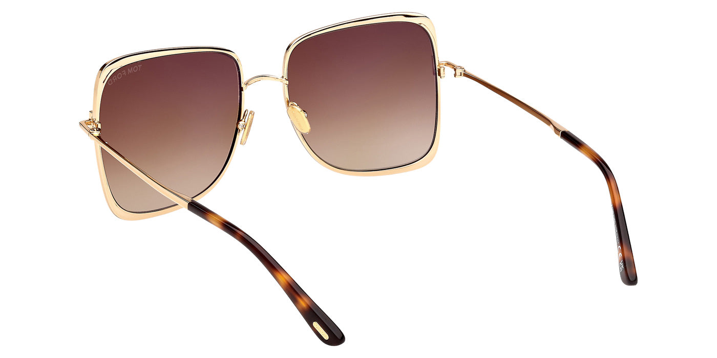 Tom Ford® FT1319 Sunglasses - Shiny Deep Gold/Gradient Brown