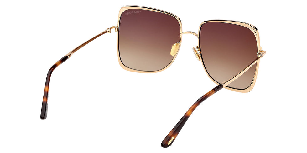 Tom Ford® FT1319 Sunglasses - Shiny Deep Gold/Gradient Brown