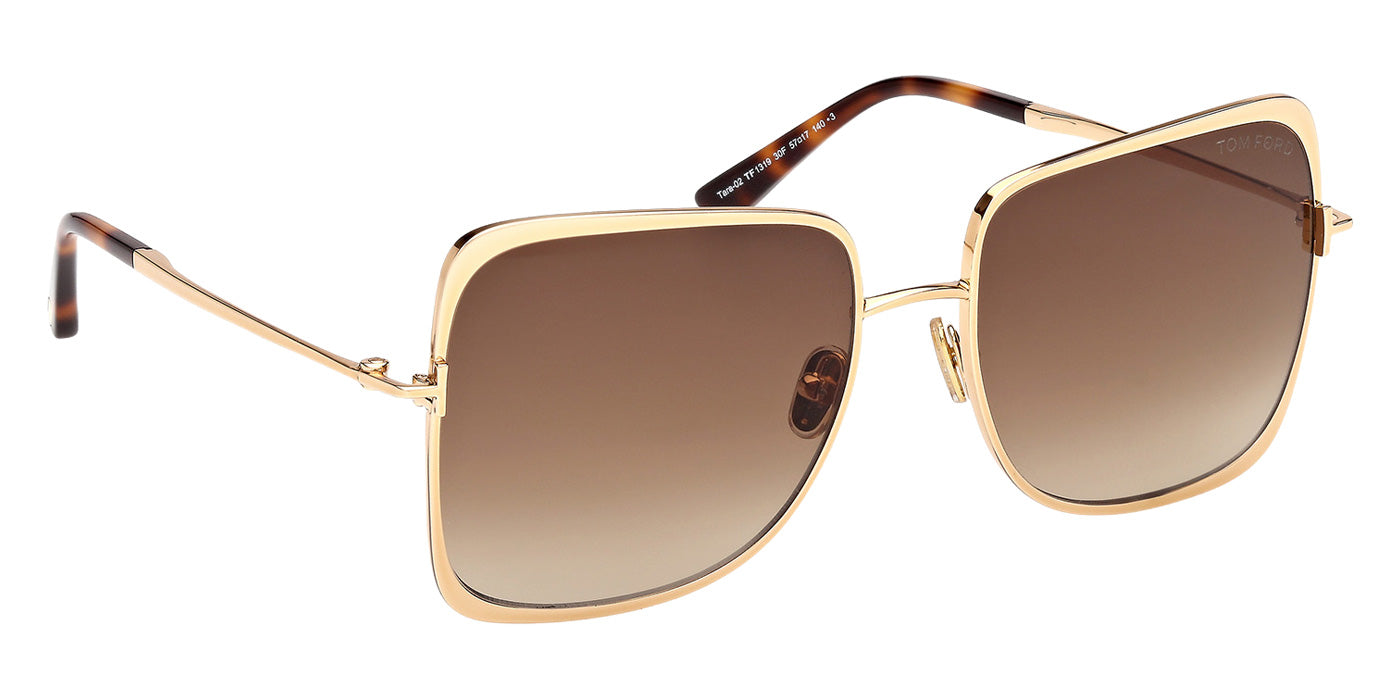 Tom Ford® FT1319 Sunglasses - Shiny Deep Gold/Gradient Brown