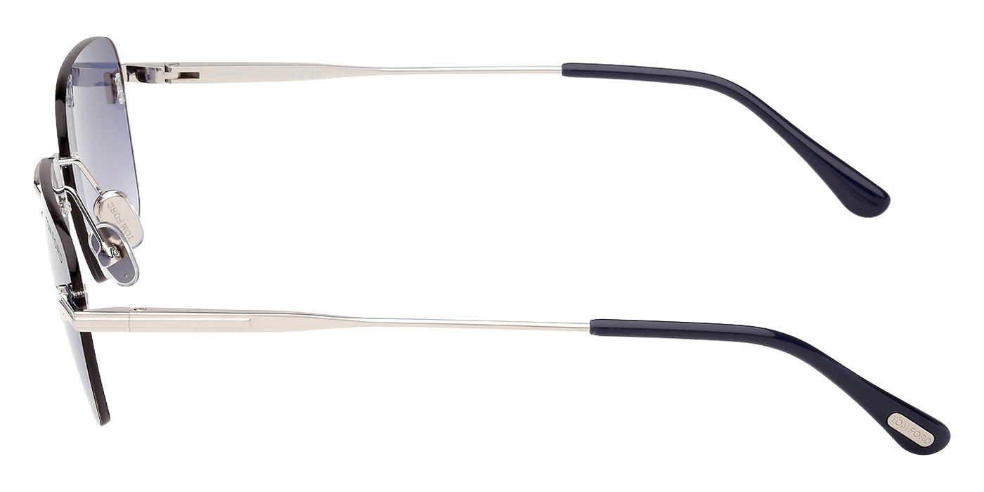 Tom Ford® FT1354 Sunglasses - Shiny Palladium/Gradient Blue