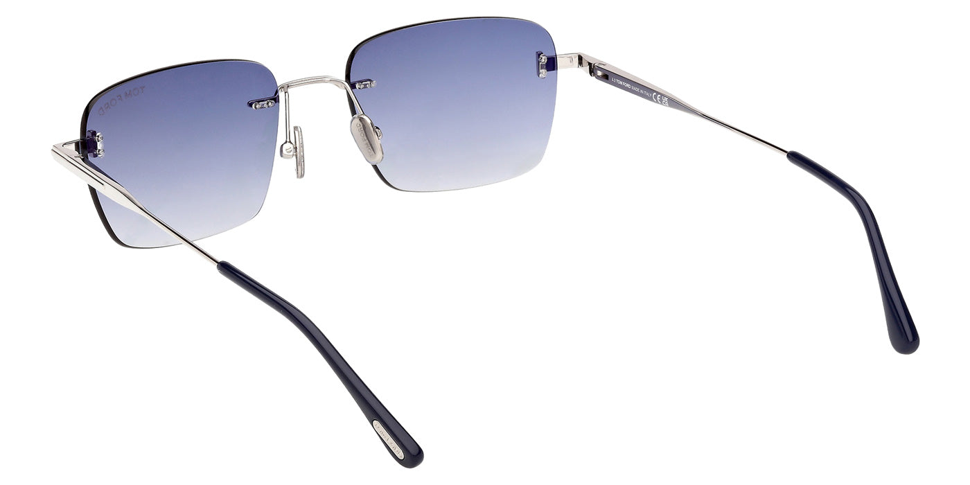 Tom Ford® FT1354 Sunglasses - Shiny Palladium/Gradient Blue