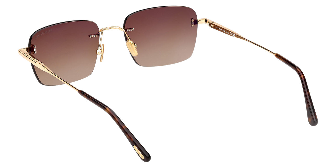 Tom Ford® FT1354 Sunglasses - Shiny Deep Gold/Gradient Brown