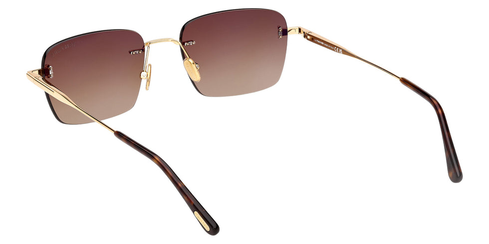 Tom Ford® FT1354 Sunglasses - Shiny Deep Gold/Gradient Brown