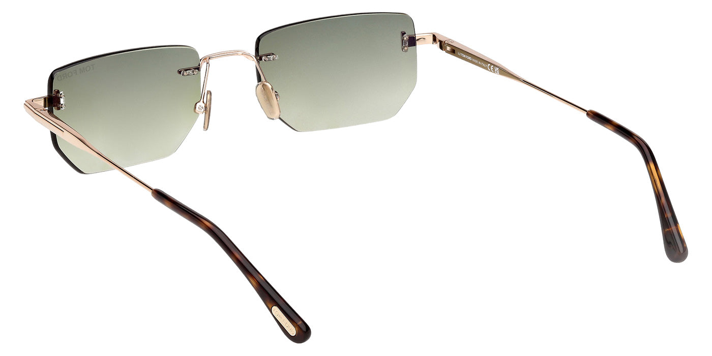 Tom Ford® FT1355 Sunglasses - Shiny Rose Gold/Gradient Green