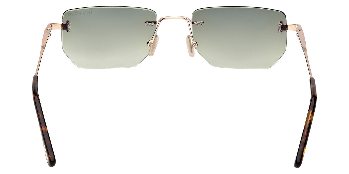 Tom Ford® FT1355 Sunglasses - Shiny Rose Gold/Gradient Green