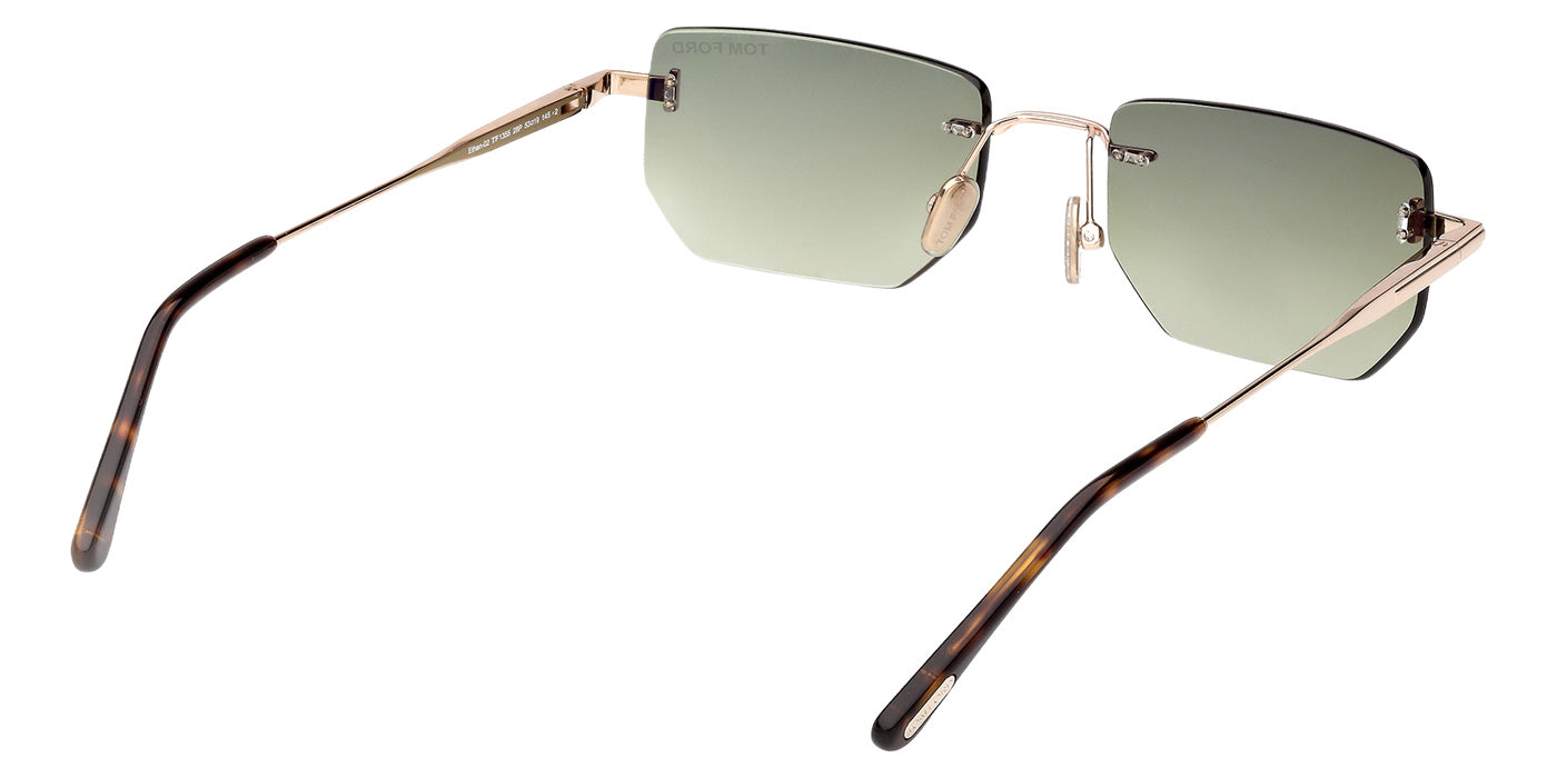 Tom Ford® FT1355 Sunglasses - Shiny Rose Gold/Gradient Green