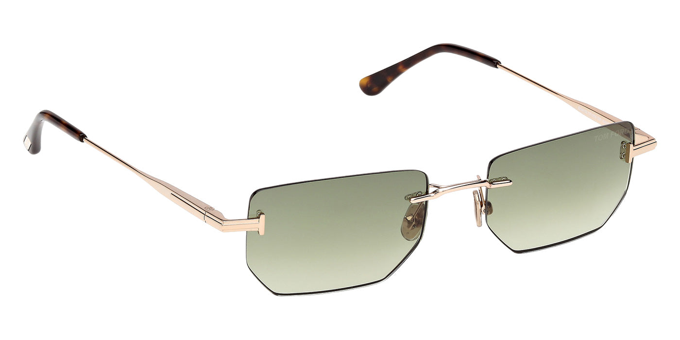Tom Ford® FT1355 Sunglasses - Shiny Rose Gold/Gradient Green