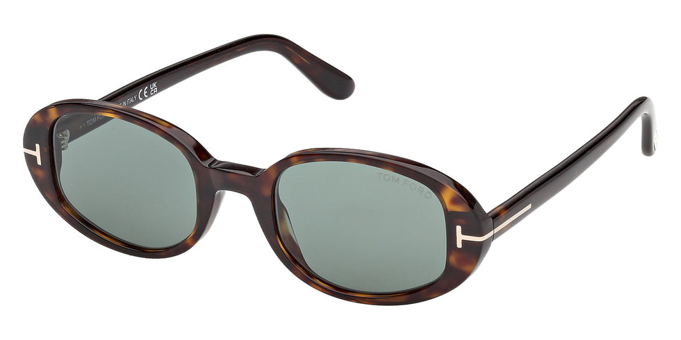 Tom Ford® FT1364 Sunglasses - Dark Havana/Green
