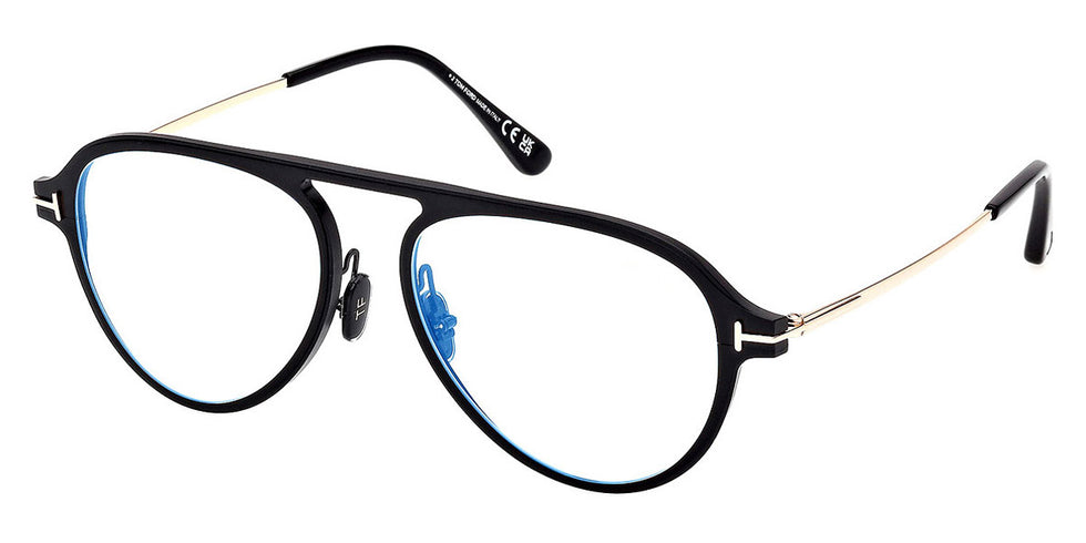 Tom Ford® FT5972-B FT5972-B 002 54 - 002 - Matte Black / Shiny Rose Gold Eyeglasses
