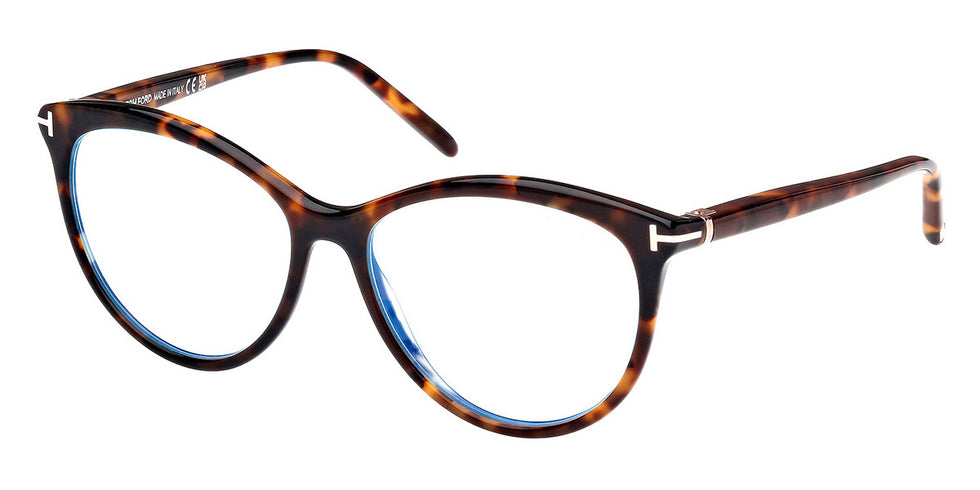 Tom Ford® FT5990-B FT5990-B 052 55 - Dark Havana / Blue Filter Sunglasses