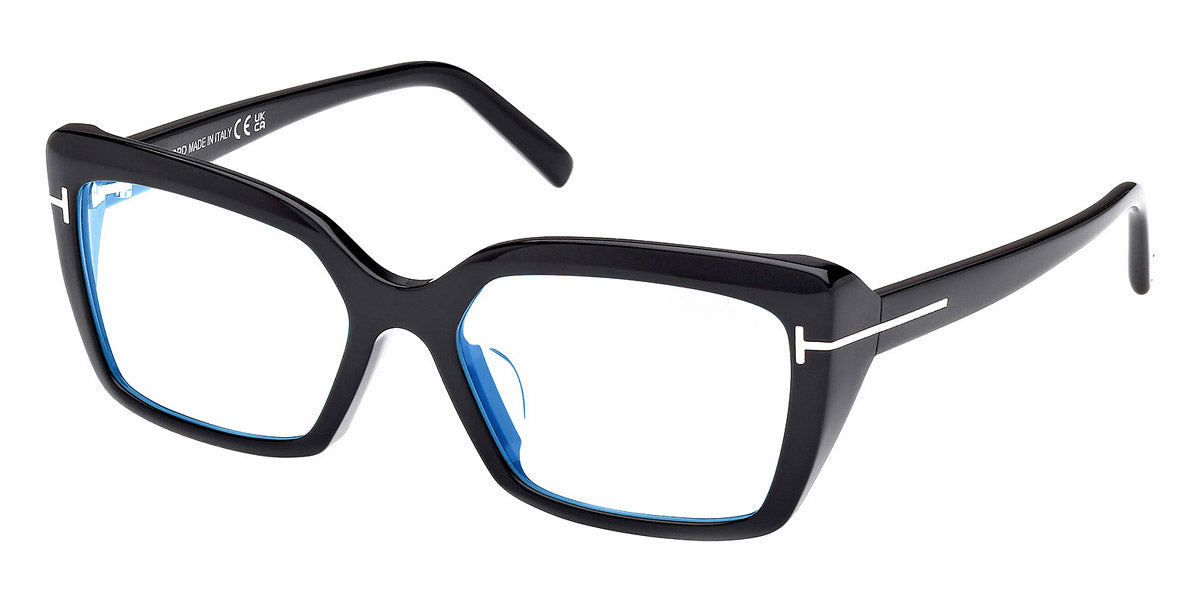Tom Ford® FT5991-F-B FT5991-F-B 001 56 - Shiny Black / Blue Filter Sunglasses