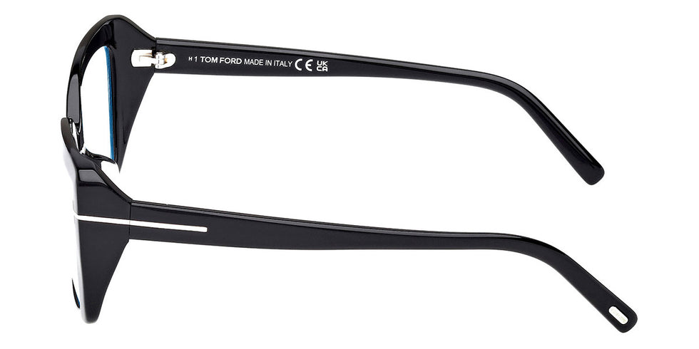 Tom Ford® FT5991-F-B FT5991-F-B 001 56 - Shiny Black / Blue Filter Sunglasses