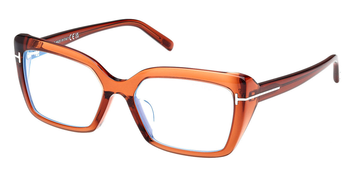 Tom Ford® FT5991-F-B FT5991-F-B 048 56 - Shiny Dark Brown / Blue Filter Sunglasses