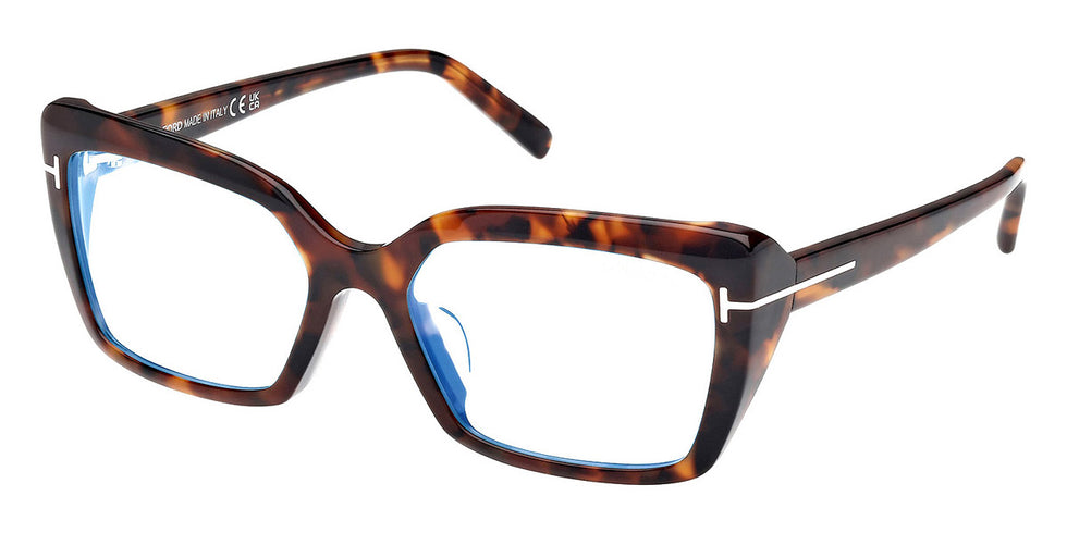 Tom Ford® FT5991-F-B FT5991-F-B 052 56 - Dark Havana / Blue Filter Sunglasses