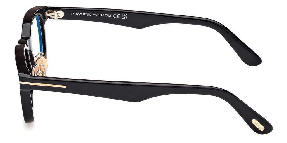 Tom Ford® FT6020-D-B FT6020-D-B 001 49 - Shiny Black / Blue Filter Eyeglasses