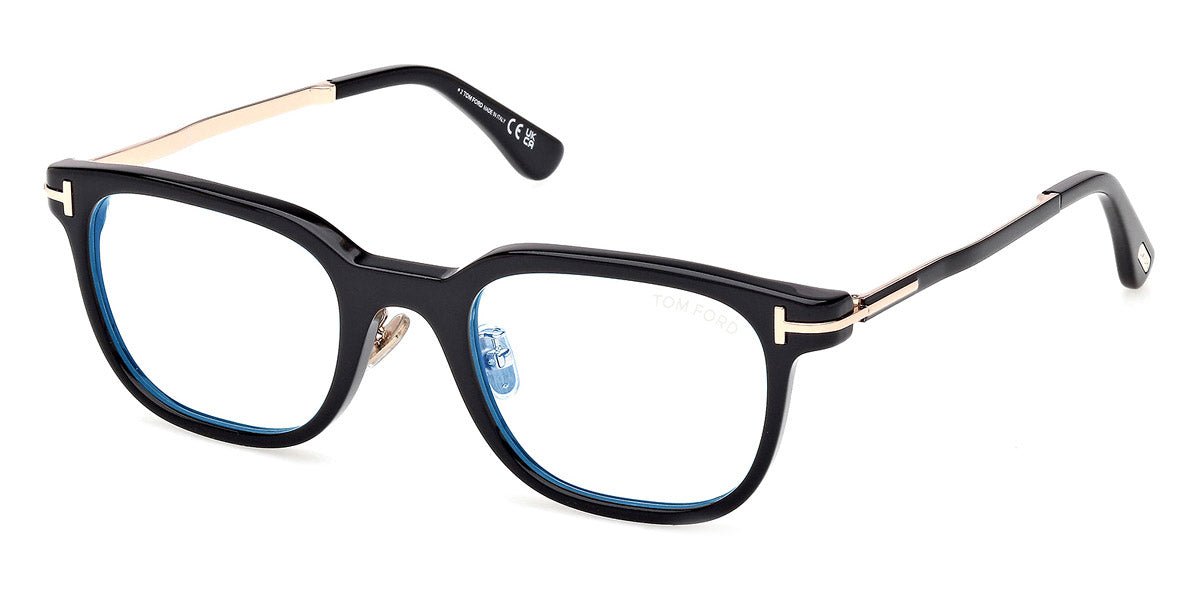 Tom Ford® FT6022-D-B FT6022-D-B 001 52 - Shiny Black / Blue Filter Eyeglasses